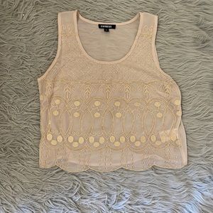 Express embroidered, beaded tank top